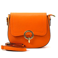 Senara leather Cross-body bag in color orange