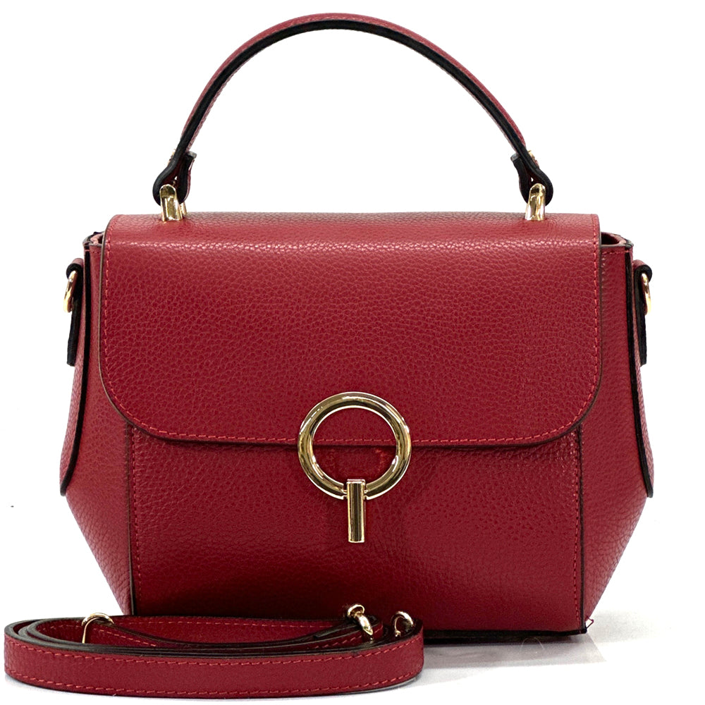 Kimberly Leather hand bag in red
