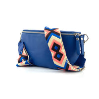 Outdoor Bumbag in blue with striped strap
