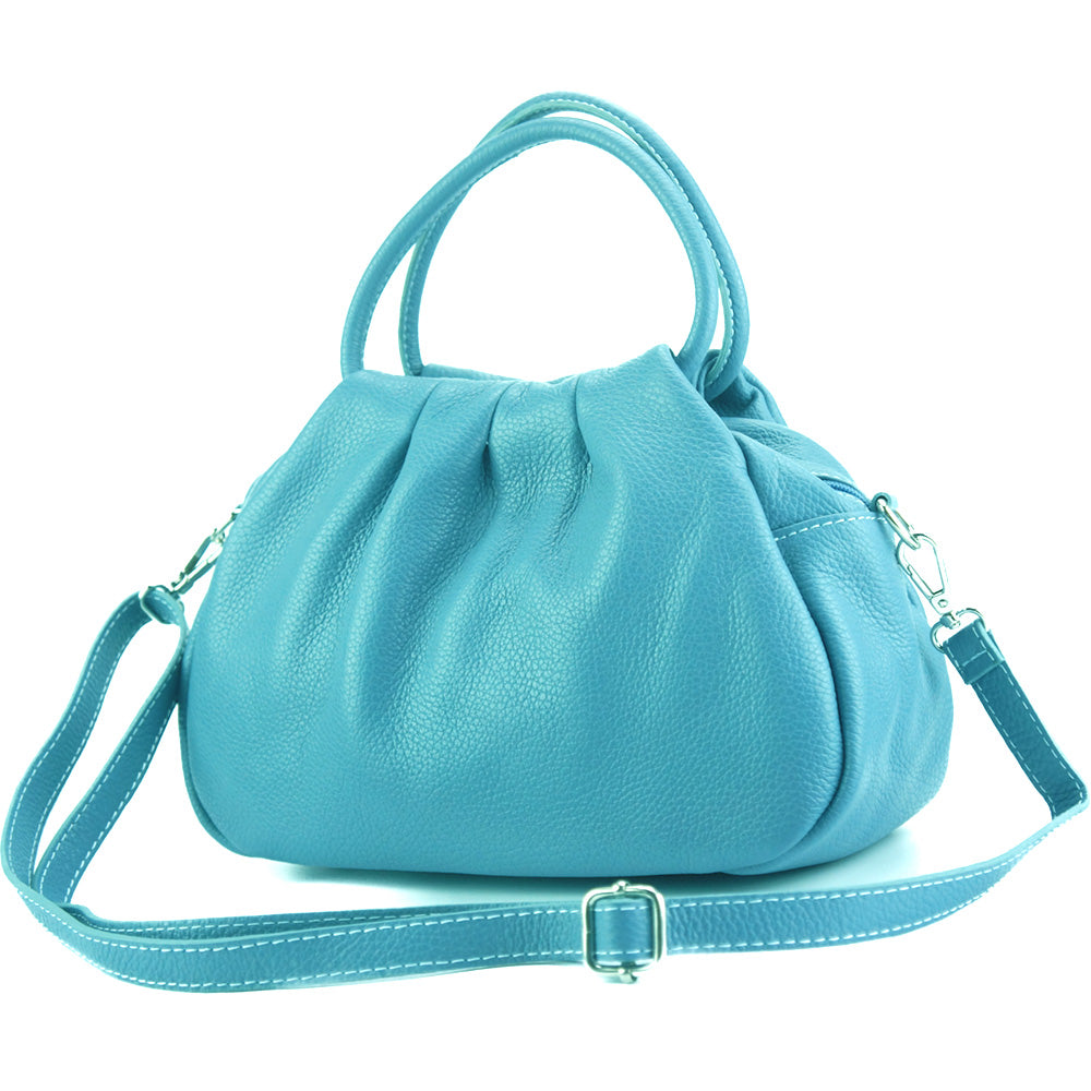 Noemi leather Handbag in light cyan