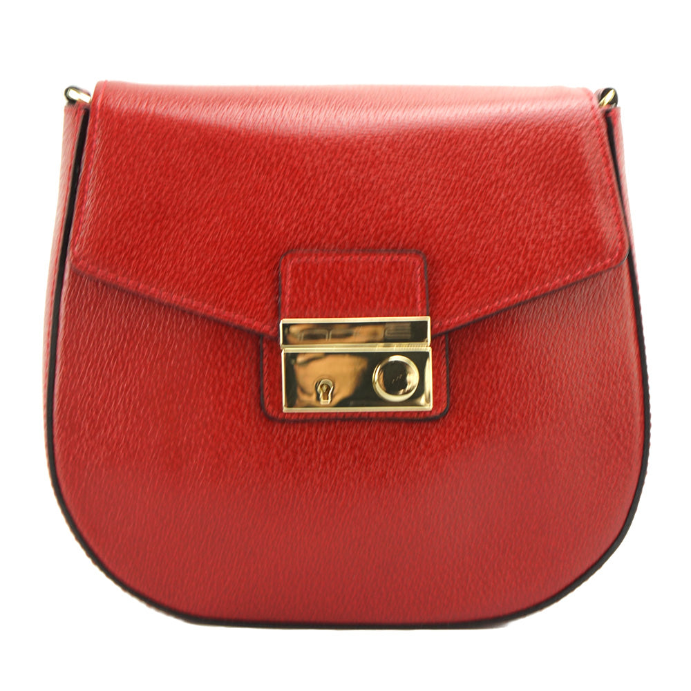 City GM red crossbody leather bag