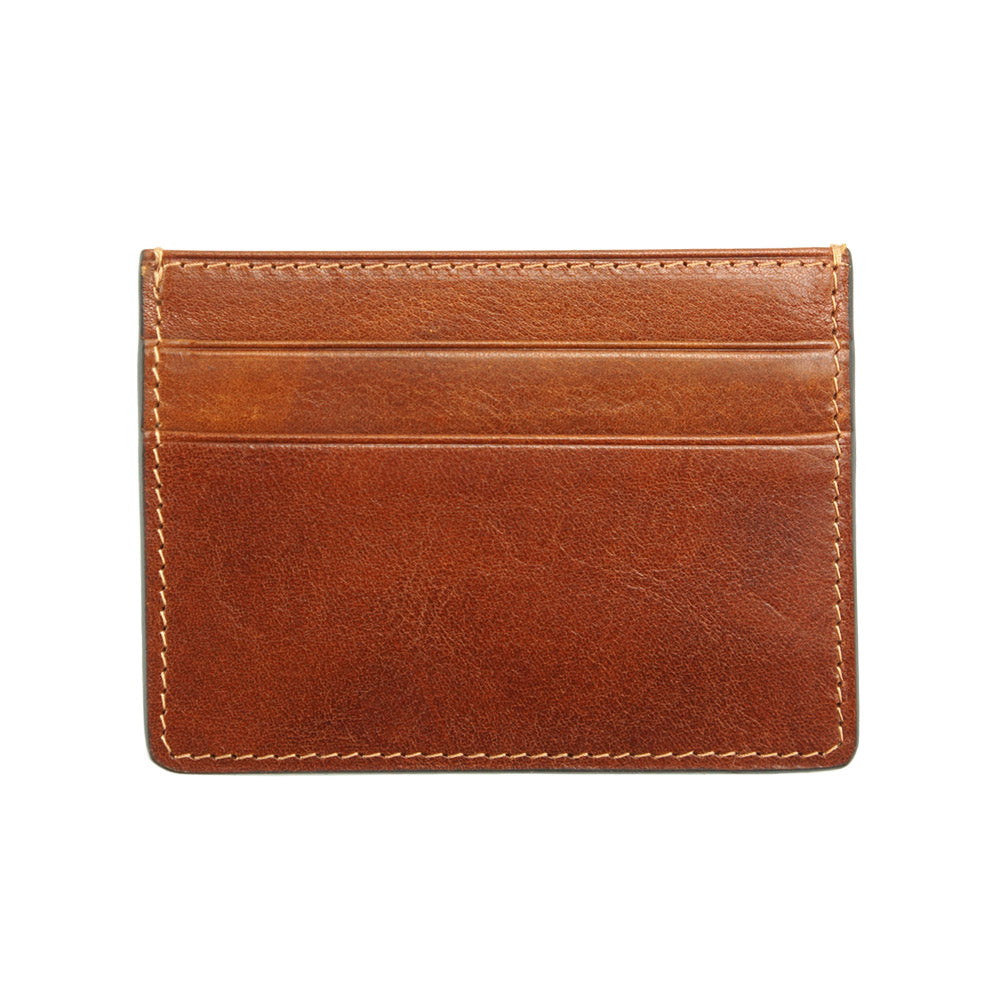 Simple men's brown leather card holder