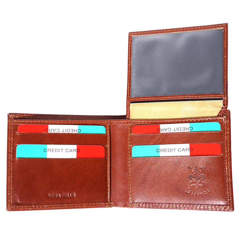 Gino V Leather Wallet showing 6 card slots and id window