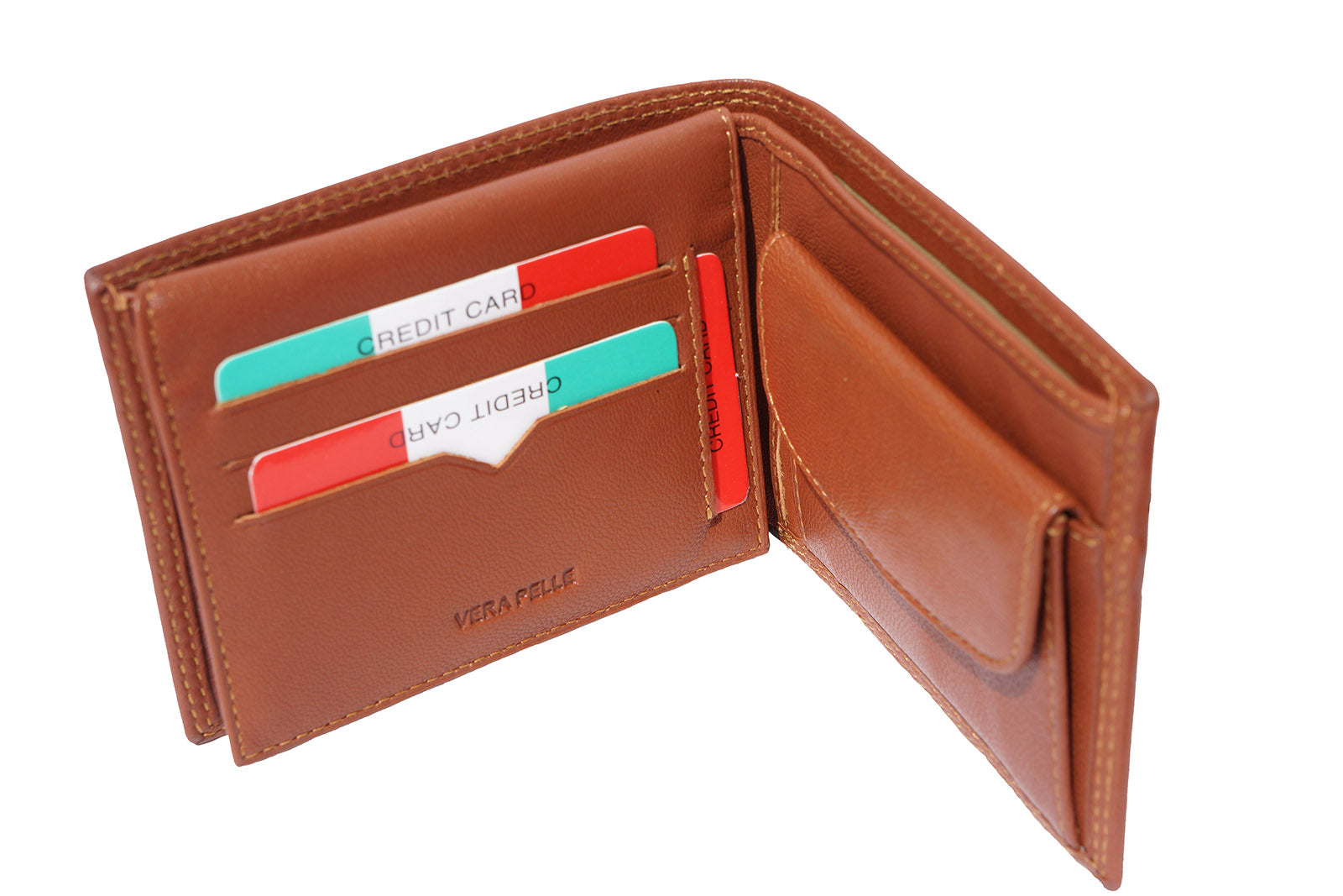 Small billfold leather wallet
