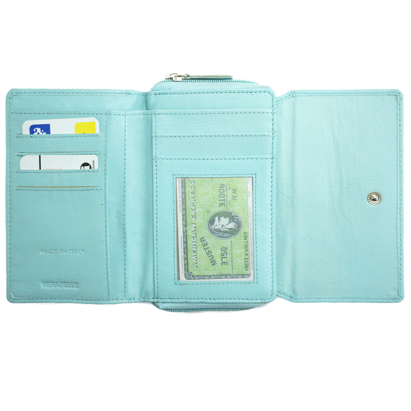 Jenny leather wallet in light blue