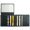 Open Enea wallet displaying the spacious interior with compartments for cards, bills, etc.