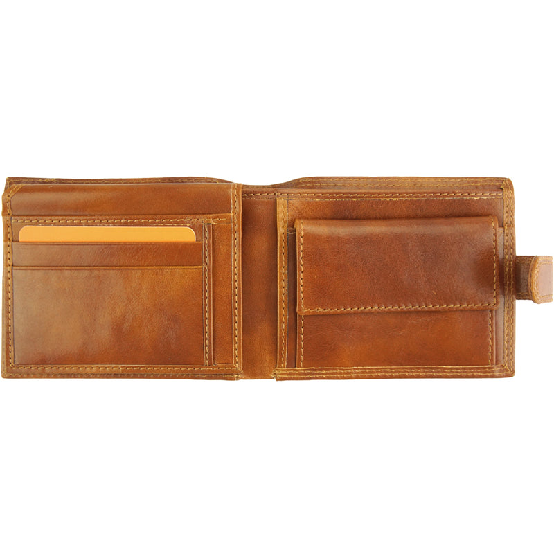 Interior view of the Martino V leather wallet in tan
