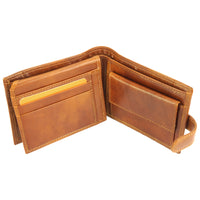 Interior view of the Martino V leather wallet in tan showing card slots