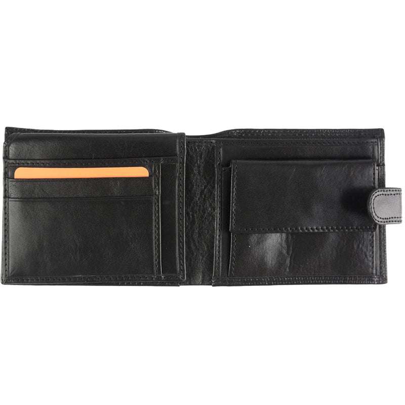 Interior view of the Martino V leather wallet in black