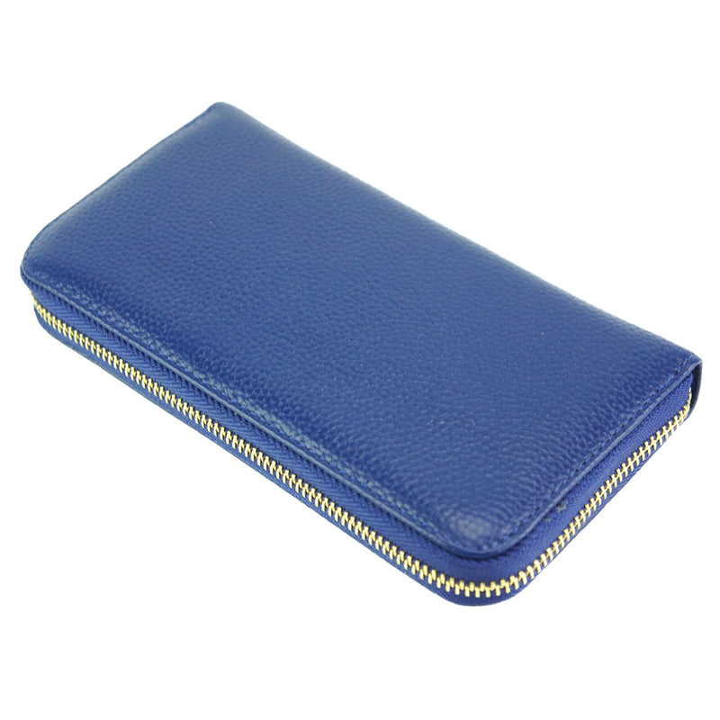 Women's Italian leather wallet in blue