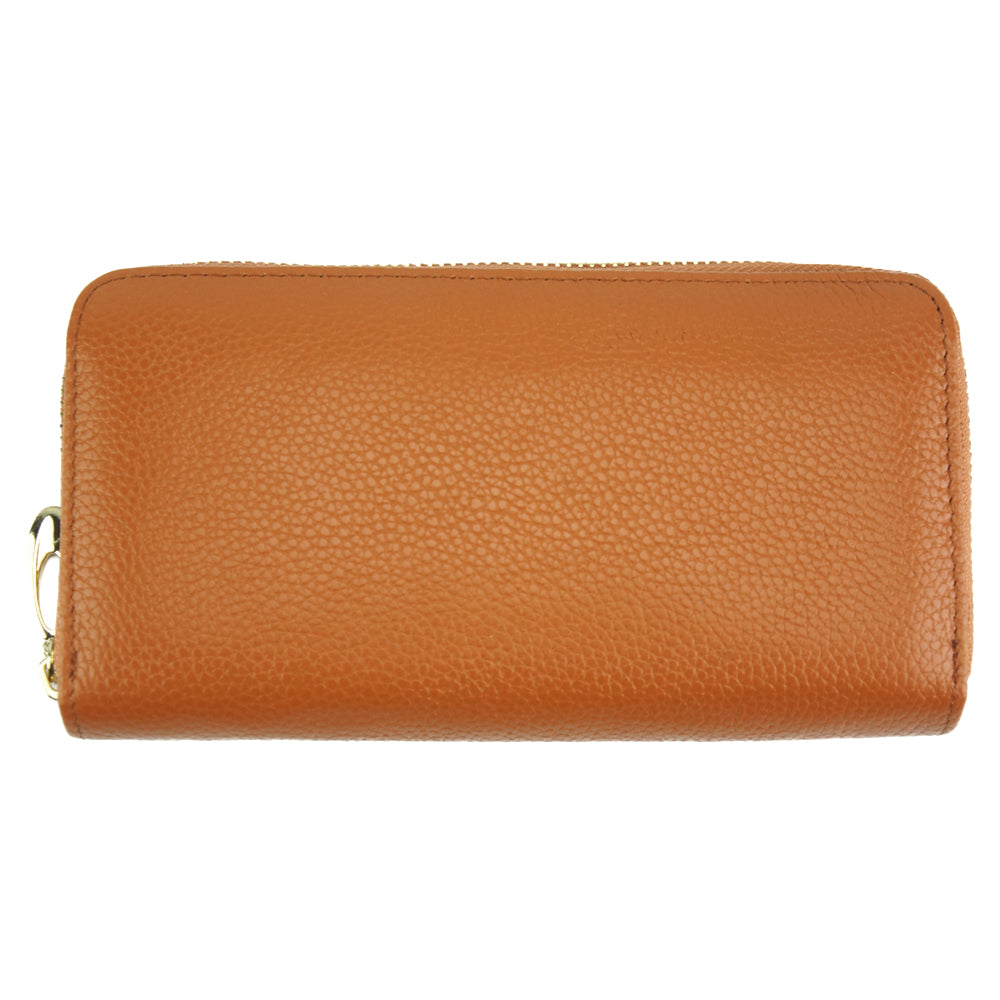 Positano Tan Leather Wallet with wrap aruond zip