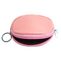 Soft pink leather coin purse with zip